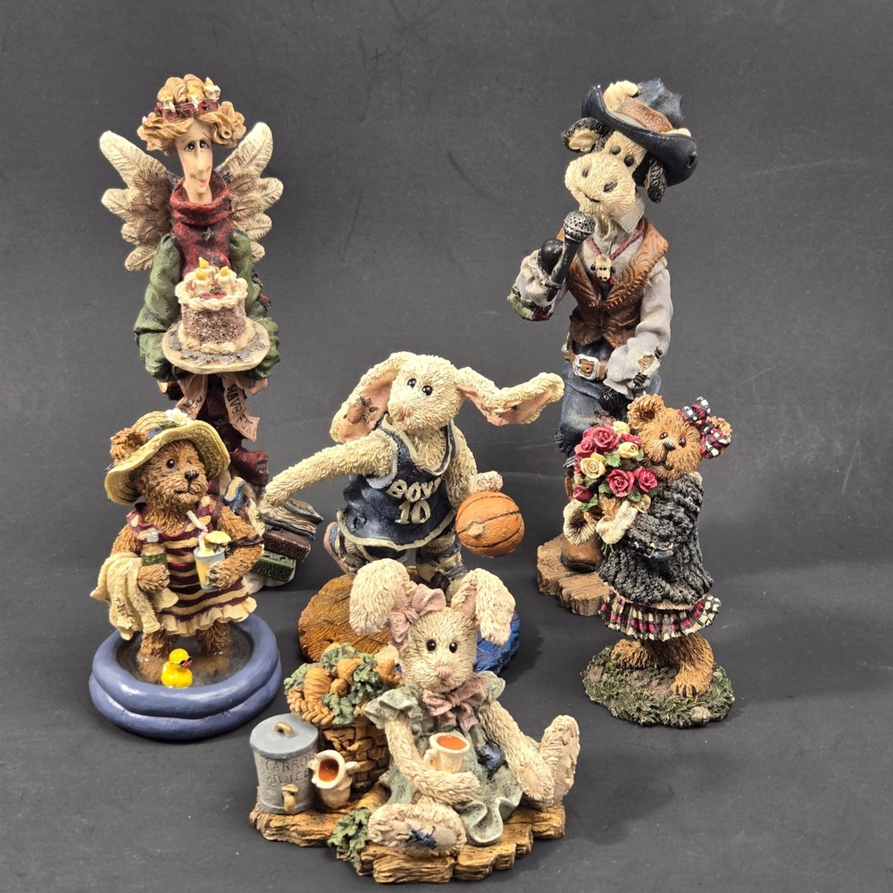 Boyds Bears Folkstone Collection Lot Of 6 Figurines Vintage 1994-2003 Excellent